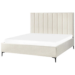 Beliani Lit double 180 x 200 cm avec rangement en bouclé blanc cassé SEZANNE pas cher