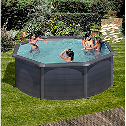 Gre Kit piscine hors sol ronde Ø 3.20 m x h.1.22 m - acier gris anthracite