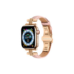 Eko Bracelet pour Apple Watch 38/40/41mm en cuir à boucle déployante Rose