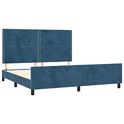 Acheter Maison Chic Lit adulte - Cadre Structure de lit avec tête de lit Contemporain Bleu foncé 180x200 cm Velours -MN38634