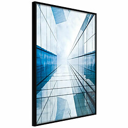 Paris Prix Affiche Murale Encadrée Steel and Glass Blue 20 x 30 cm Noir