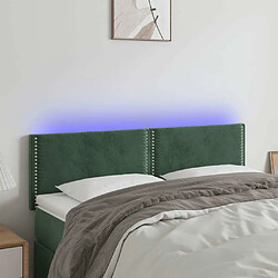 Maison Chic Tête de lit moderne à LED lumineuse pour chambre - Décoration de lit Vert foncé 144x5x78/88 cm Velours -MN70276