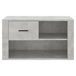 Maison Chic Armoire à Chaussures Gris béton,Meuble de Rangement à Chaussures 80x35x45 cm Bois d'ingénierie -MN81733 pas cher