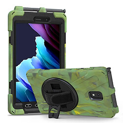 Coque en TPU + Silicone avec béquille pivotante à 360° et fente pour stylo vert armé pour votre Samsung Galaxy Tab Active 3 T570/T575/T575N/T577