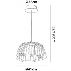 Luminaire Center Suspension Celeste blanc 1 ampoule 32cm