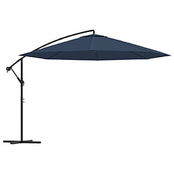 vidaXL Parasol de jardin en porte-à-faux 3,5 m bleu