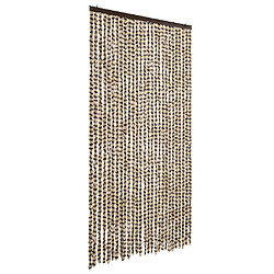 vidaXL Rideau anti-mouches beige et marron 118x220 cm chenille