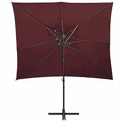 Maison Chic Parasol Jardin | Parasol déporté à double toit Rouge bordeaux 250x250 cm - GKD81642