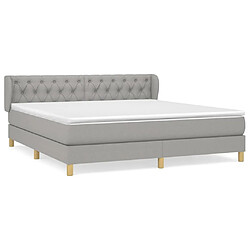 Maison Chic Lit Adulte - Lit simple Lit à sommier tapissier avec matelas moelleux - Meuble de Chambre - Gris clair 160x200cm Tissu -MN94973