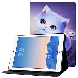 Etui en PU fermoir magnétique avec support et porte-carte pour votre iPad Air (2013)/Air 2/9.7-pouces (2017)/(2018) - chat