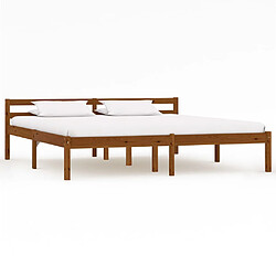 vidaXL Cadre de lit sans matelas marron miel bois massif pin 180x200cm