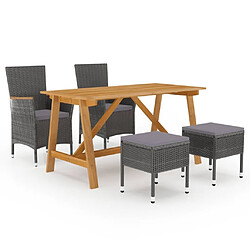 Maison Chic Ensemble de salle à manger de jardin 5 pcs,Table et chaises d'extérieur Gris -GKD148666