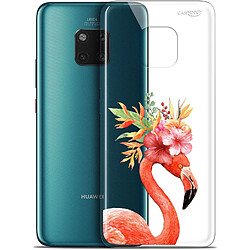 Caseink Coque arrière Huawei Mate 20 Pro (6.39 ) Gel HD [ Nouvelle Collection - Souple - Antichoc - Imprimé en France] Flamant Rose Fleuri