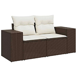 Avis vidaXL Salon de jardin avec coussins 6 pcs marron résine tressée