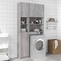 Maison Chic Armoire de bain,Meuble de rangement de salle de bain,Meuble haut Sonoma gris 32x25,5x190 cm Bois d'ingénierie -GKD246916