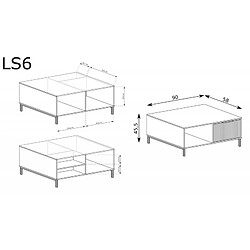 Vivaldi Table Basse ELEGANZO LS-6 Cachemire 90 cm