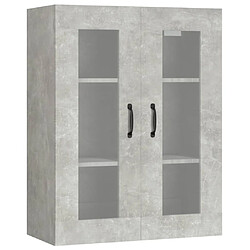 Maison Chic Armoire murale suspendue,Meuble de Rangement pour salon,cuisine Gris béton 69,5x34x90 cm -MN57006