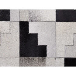 Beliani Tapis en cuir noir et gris 140 x 200 cm EFIRLI pas cher