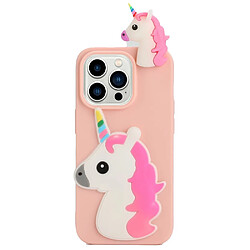 Coque en silicone Motif de dessin animé en 3D, anti-rayures pour votre iPhone 14 Pro - cheval