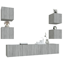 Acheter Maison Chic Ensemble de meubles TV 6 pcs | Banc TV Moderne pour salon | Meuble de Rangement - Sonoma gris Bois d'ingénierie -MN76849