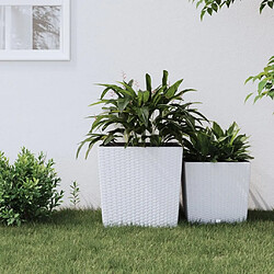 Maison Chic Jardinière,Bac à fleurs - pot de fleur et intérieur amovible blanc 37 /64 L rotin PP -GKD79346