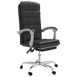 vidaXL Fauteuil inclinable de bureau Noir Similicuir