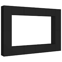 Maison Chic Ensemble de meubles TV 8 pcs | Banc TV Moderne pour salon | Meuble de Rangement - Noir Aggloméré -MN86288