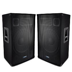 Paire d'enceintes Sono Bass Reflex Trapézoïdal à 3 voies 12"/30cm - 2 x 600W - AUDIO CLUB 12