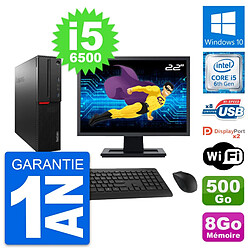 PC Lenovo M800 SFF Ecran 22" Intel i5-6500 RAM 8Go Disque 500Go Windows 10 Wifi - Occasion