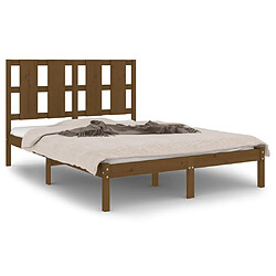 vidaXL Cadre de lit sans matelas marron miel 120x200 cm pin massif