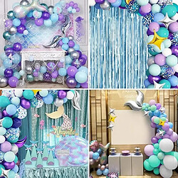 Acheter Euro Mega Guirlande de Ballon Anniversaire Fête Mariage Arche Ballon Guirlande Noël Fête de Fin d'Année Bleu Violet Blanc