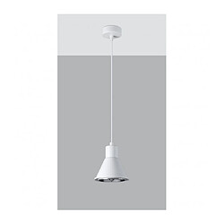 Luminaire Center Suspension Taleja Dome Acier blanc 1 ampoule 120cm