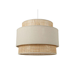 Suspension Gigogne Rotin Beige 3 Abat-Jour - Ostaria