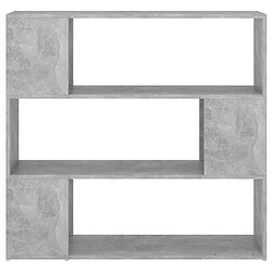 Acheter vidaXL Bibliothèque/Séparateur de pièce Gris béton 100x24x94 cm