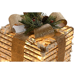 Décorations de Noël DKD Home Decor Blanc Doré Naturel 25 x 25 x 25 cm (3 Pièces)