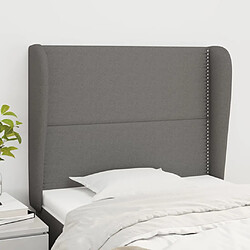 Maison Chic Tête de lit moderne avec oreilles pour chambre - Décoration de lit Gris foncé 83x23x118/128 cm Tissu -MN30356