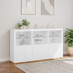 Acheter Maison Chic Commode Buffet - Meuble de rangement avec lumières LED blanc 181,5x37x100 cm -GKD20103