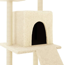 Acheter Helloshop26 Arbre à chat meuble tour grimper jouet grattage grattoir escalade plateforme avec griffoirs en sisal 110 cm crème 02_0022457