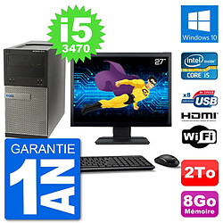 PC Dell 3010 MT Ecran 27" i5-3470 RAM 8Go Disque Dur 2To HDMI Windows 10 Wifi - Occasion