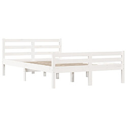 Acheter Maison Chic Lit adulte - Lit simple Cadre de lit,Structure du lit Contemporain Blanc Bois massif 140x200 cm -MN94896