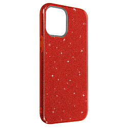 Avizar Coque Apple iPhone 12 Pro Max Paillette Amovible Silicone Semi-rigide Rouge