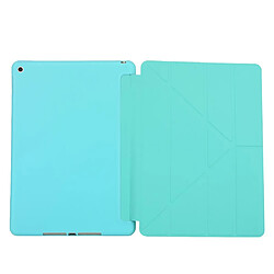 Acheter Etui en PU + silicone déformé avec support cyan pour votre Apple iPad 10.2 (2019)