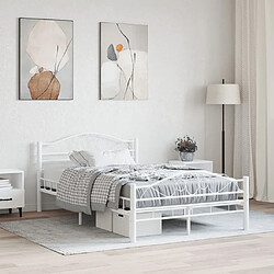 Maison Chic Lit adulte - Lit simple Cadre de lit,Structure du lit Contemporain blanc métal 120x200 cm -MN21058