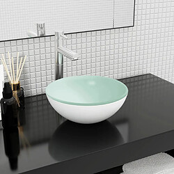 vidaXL Lavabo Verre trempé 30x12 cm Blanc