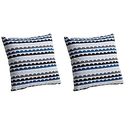 Aubry Gaspard Housse de coussin en coton (Lot de 2) Vagues.