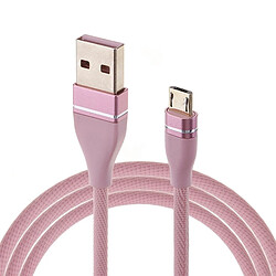 Wewoo Câble rose pour Galaxy, Huawei, Xiaomi, LG, HTC et autres téléphones intelligents Nylon Weave Style USB vers Micro USB de charge de synchronisation de données, longueur de câble: 1 m,