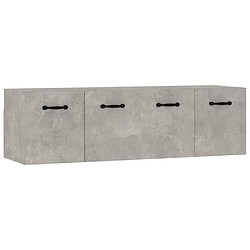 Maison Chic Lot de 2 Armoire murale suspendue,Meuble de Rangement Gris béton 80x35x36,5cm Bois d'ingénierie -MN23747