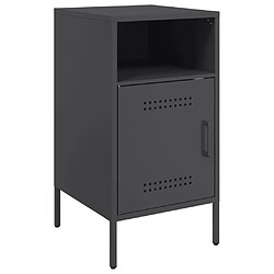 vidaXL Table de chevet noir 36x39x68 cm acier