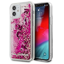 karl lagerfeld klhcp12sropi iphone 12 mini 5,4" rózowy/rose coque dur glitter charms