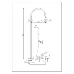 Rav Colonne de douche LABE avec douchette H.102 cm